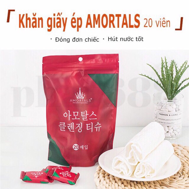 Premium Korean Compressed Paper Towels - Pack of 20 Sizes - 2 Layers Thickness 20x20cm - Convenient for Travel, Business