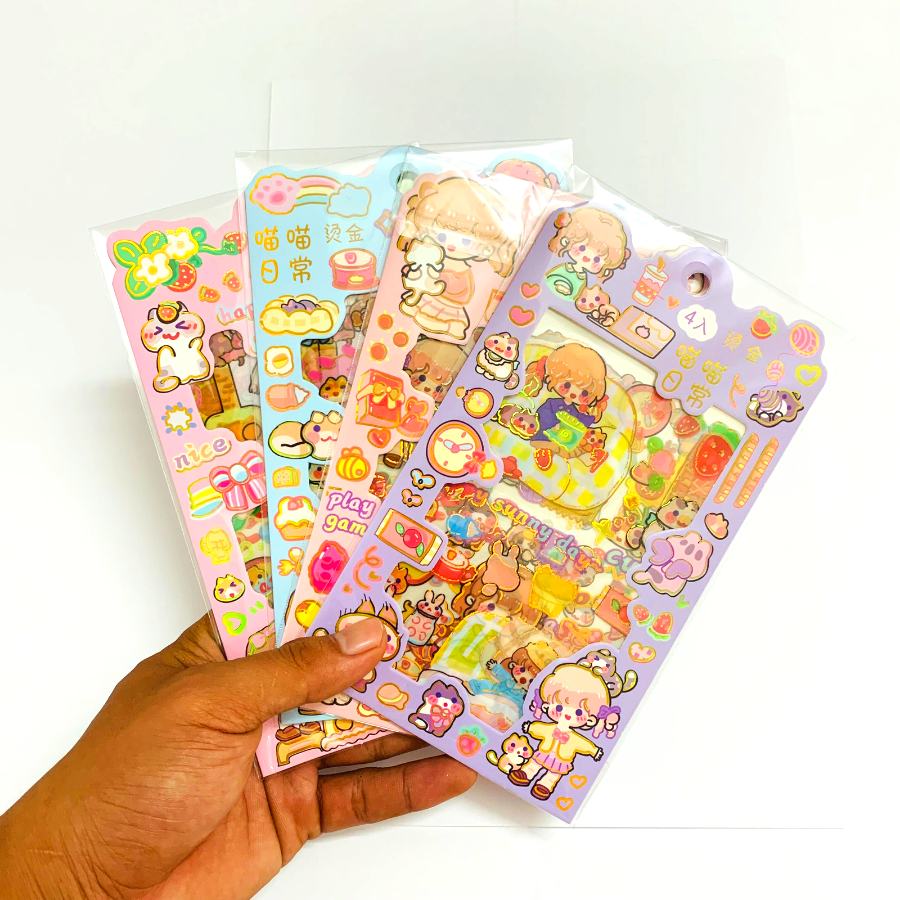 Combo 4 vỉ sticker dễ thương ( Giao mẫu ngẫu nhiên )