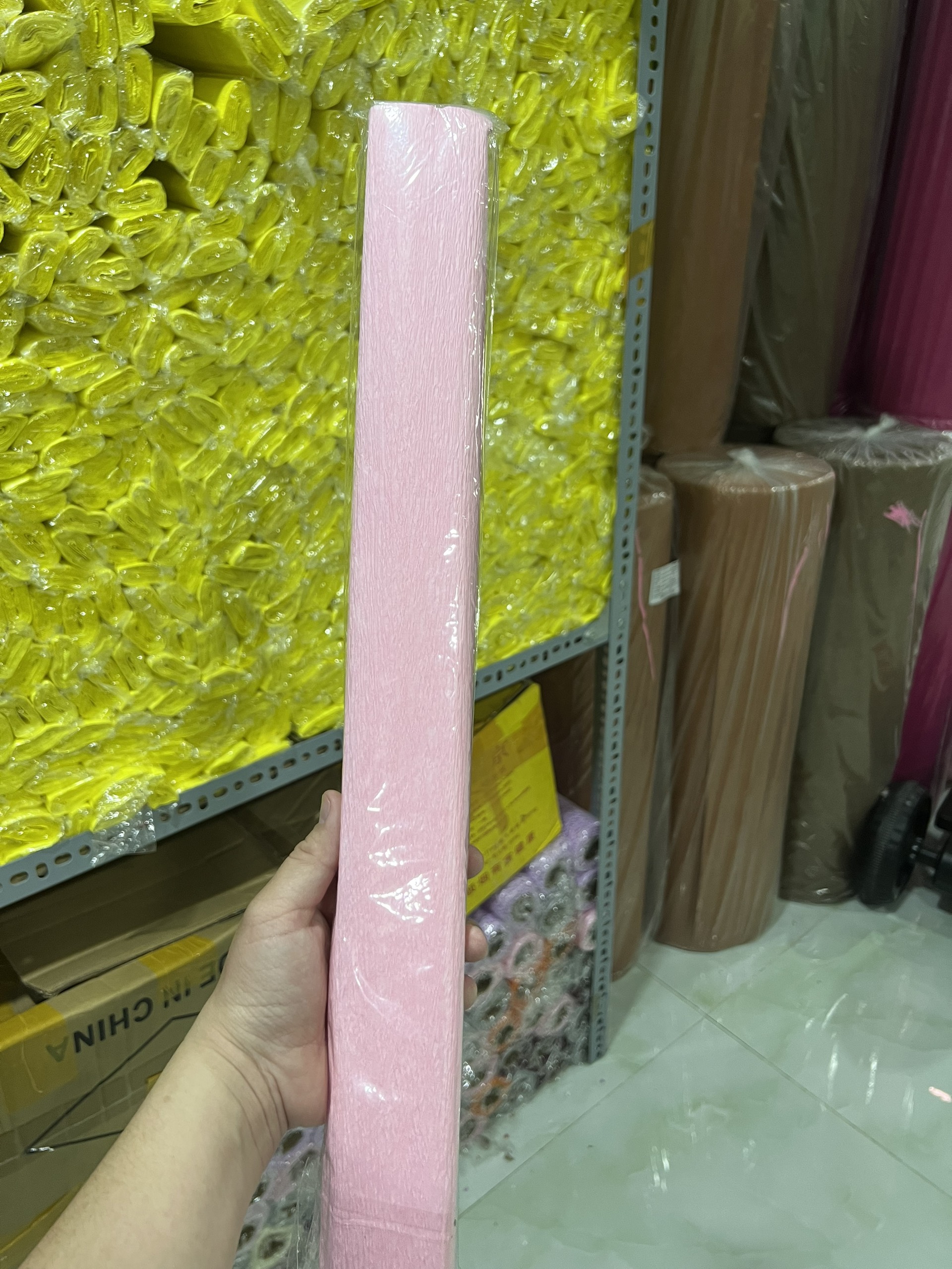 Giấy nhún làm hoa khổ cao 50cm dài 250cm  ( giấy nhún Trung Quốc  loại giấy mỏng học thực hành làm hoa )