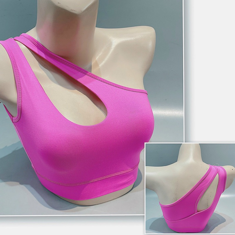 Áo lót thể thao tập gym yoga nữ - áo bra thể thao lệch vai kiểu giọt nước siêu yêu, chất thun polly co giãn