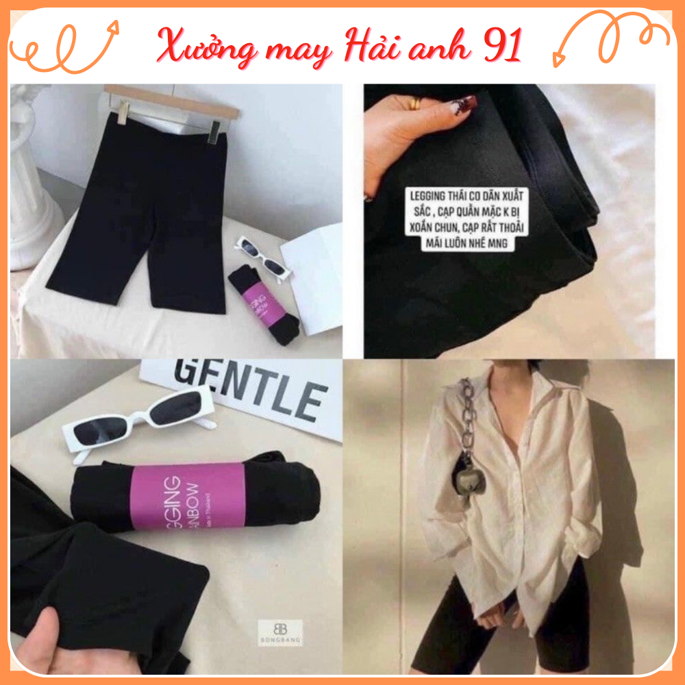 Quần Legging Lửng, Quần Legging Đùi Nữ thun mỏng nâng mông