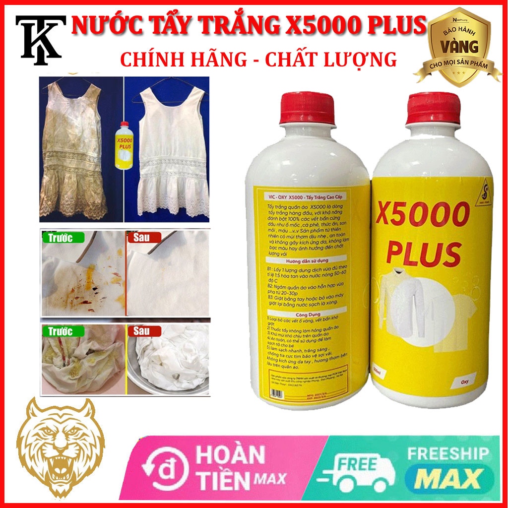 Tẩy trắng quần áo, tẩy nấm mốc áo quần Vic oxy X5000 Plus giá rẻ