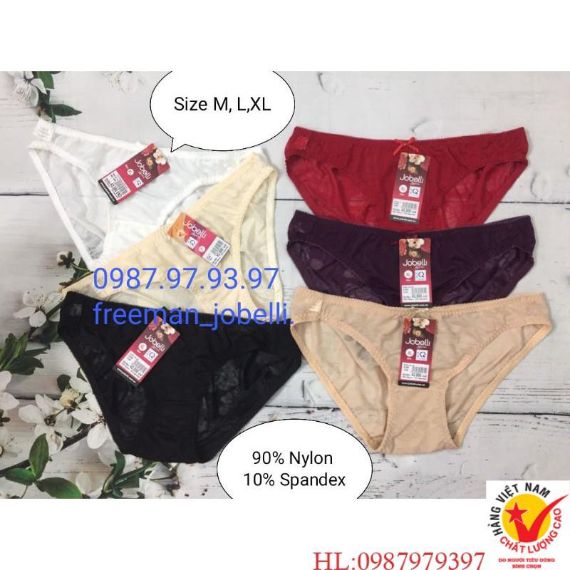 Quần lót nữ jobelli MS:1248 lưới lụa siêu mịn dập hoa
