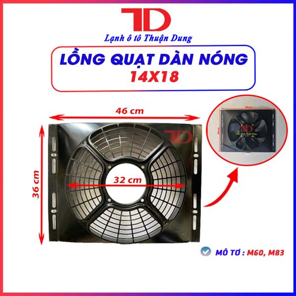 Quạt dàn nóng 14x18 inch 36x46cm 24V model M83 - Vật Tư Điện Lạnh Ô Tô Thuận Dung