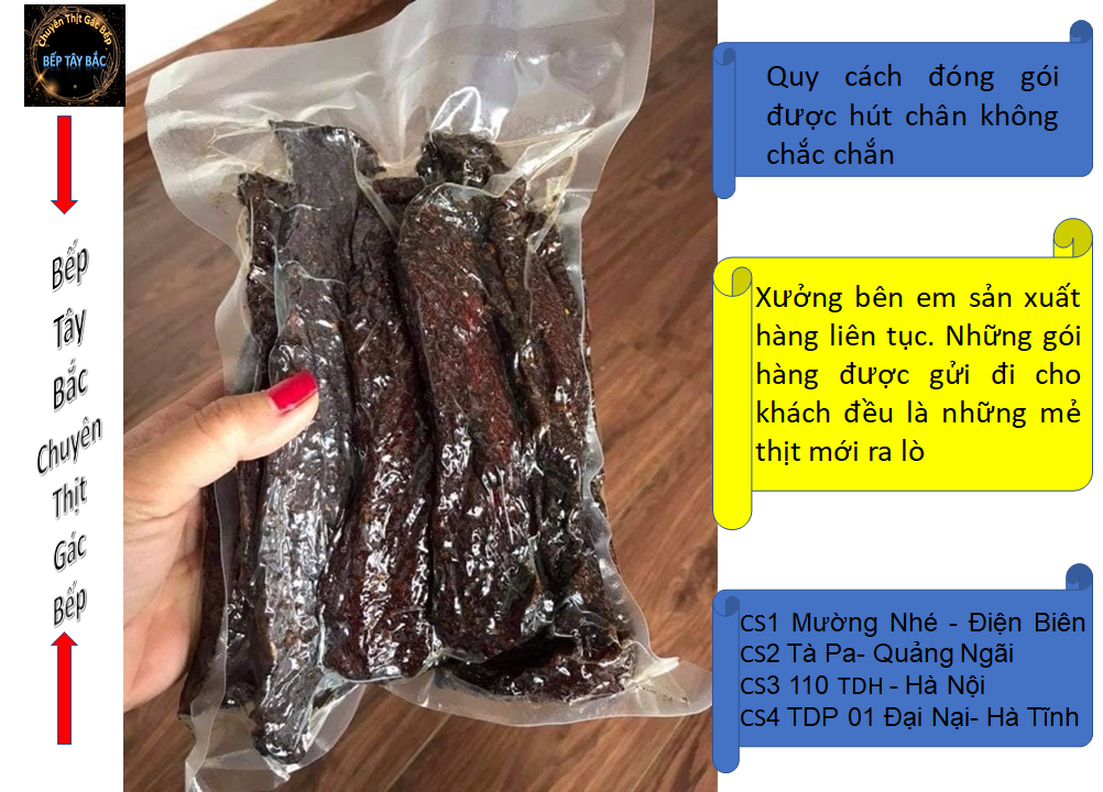 Thịt Bò Gác Bếp Tây Bắc 1KG Siêu Thơm Ngon (Tặng Chẩm Chéo)