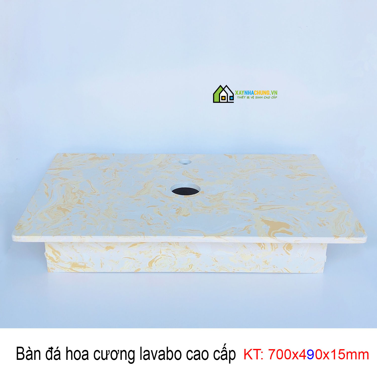 Bàn đá đặt lavabo kich thước 700x490x150mm