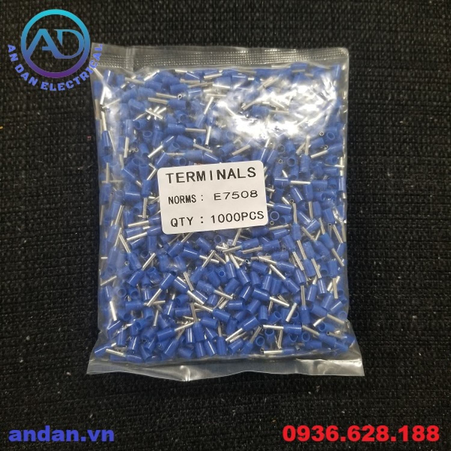 Đầu cốt pin rỗng, cos kim đơn E0508 E7508 E1008 E1508 E2508 E4009 E6012 E10-12 E16-12 E25-16 E35-16 E50-20, E70-20