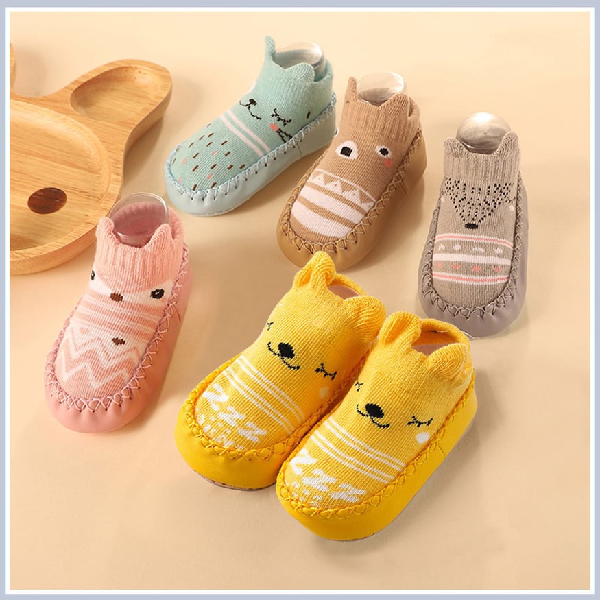 Giầy Tập Đi Chống Trượt Đế Da Cho Bé