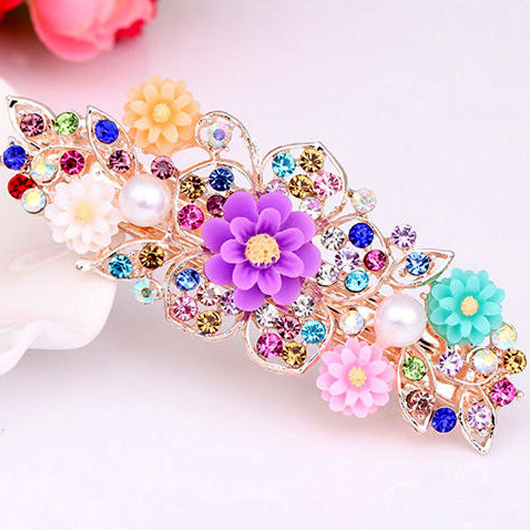 Kẹp Tóc Đính Đá Hoa Cúc, kẹp tóc đính đá đẹp, kẹp tóc Sang Chảnh Phong Cách Hàn Quốc Cho Nữ