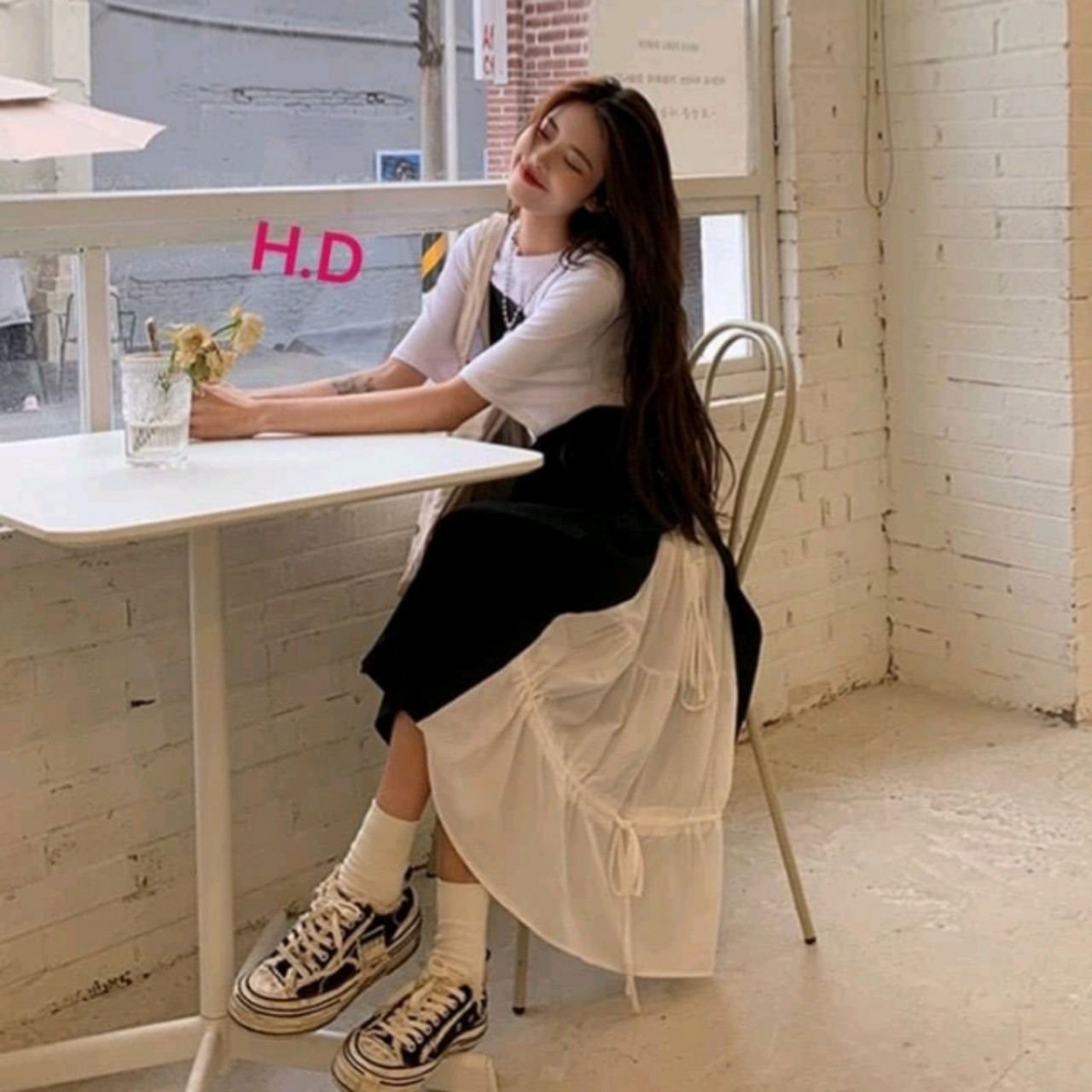 SÉT VÁY YẾM BUỘC EO + ÁO COTTON CỰC XINH