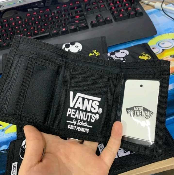 Túi Ví Van.s x Peanuts Slipped Black Wallet Bóp Ví mini Puta Puta