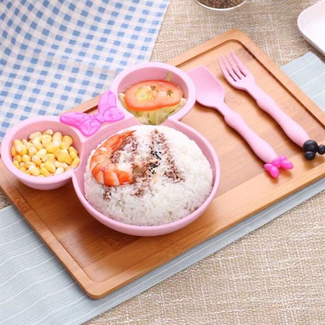 Bát ăn dặm Mickey tặng kèm dĩa và thìa