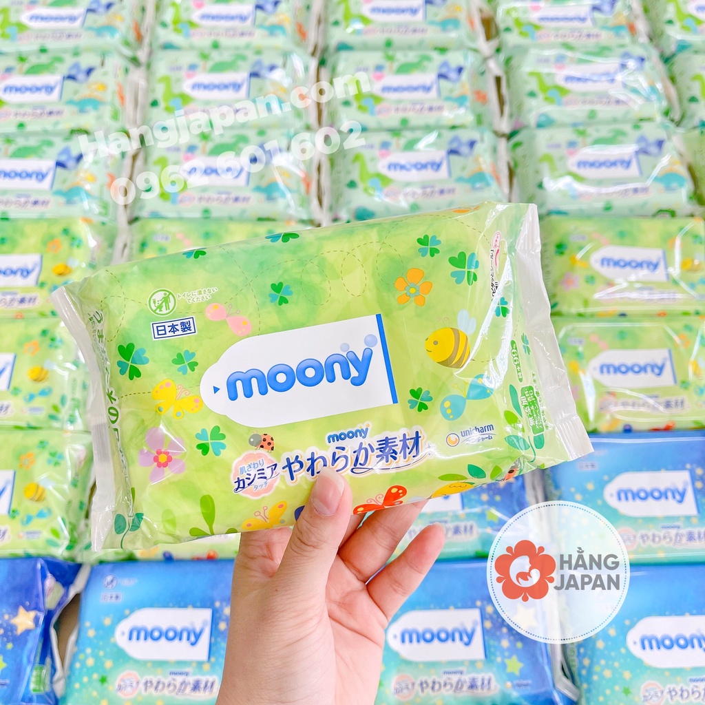 Khăn giấy ướt MOONY mẫu mới (76 TỜ) - Nhật Bản