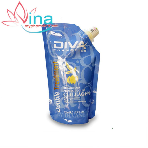 Kem ủ tóc siêu mượt Collagen DIVA Cosmetics Double Treatment 500m cao cấp