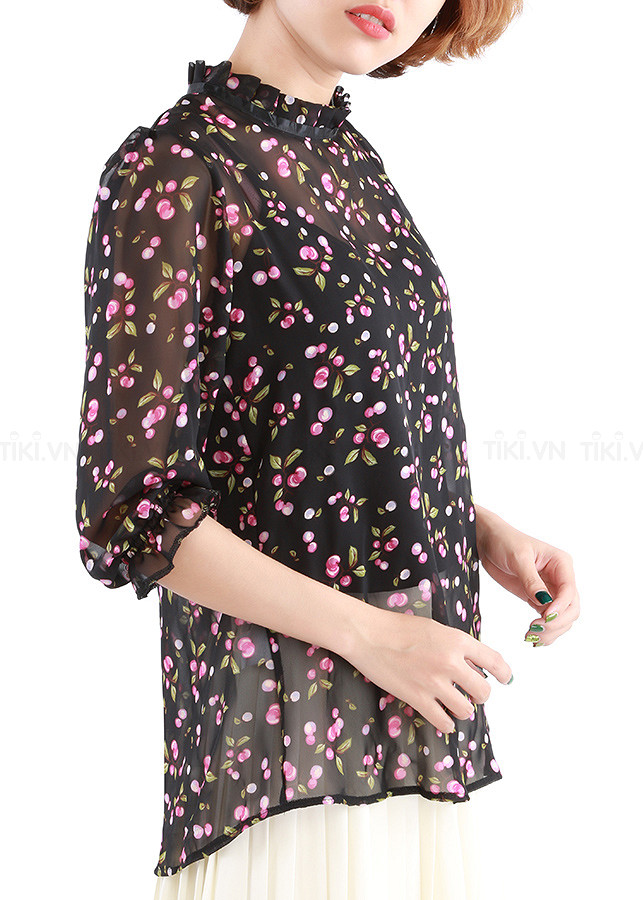 Áo kiểu họa tiết in hoa sang trọng beyeu1688 shop- by1059a