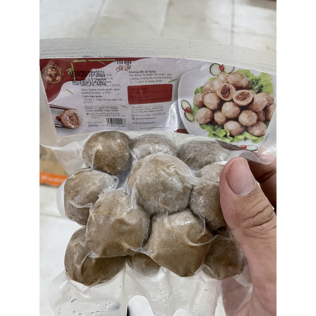 Viên nhân sốt Bò (hương vị Đài Loan) gói 250gr