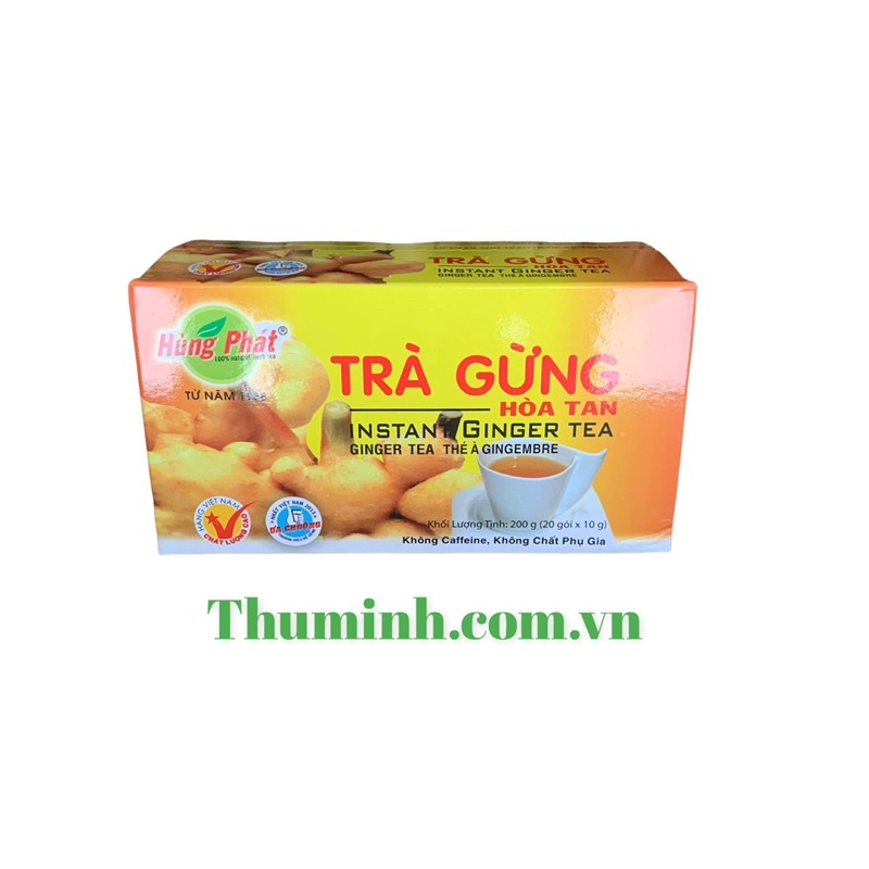 Trà Gừng Hoà Tan Hùng Phát Hộp 200g (20 gói)