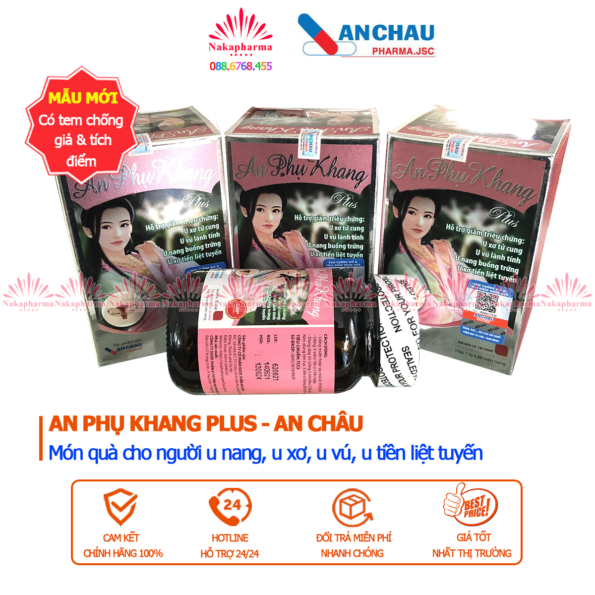 An Phụ Khang Plus An Châu - Giảm u xơ, u nang tử cung dành cho phụ nữ