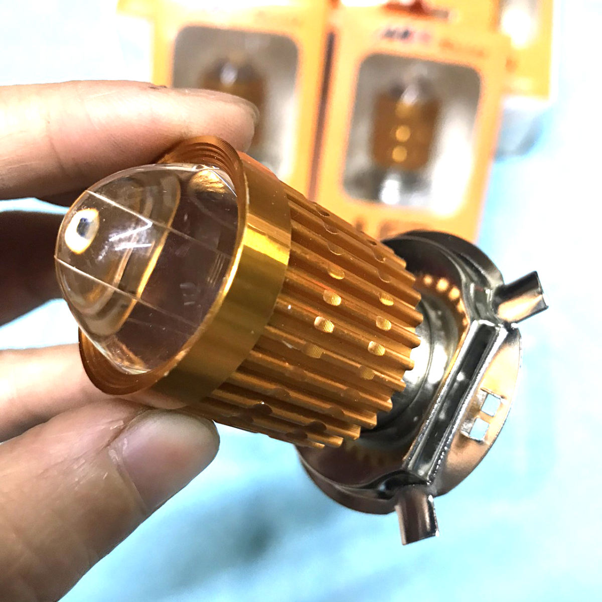 Led pha mini cầu lồi sáng Vàng Trắng