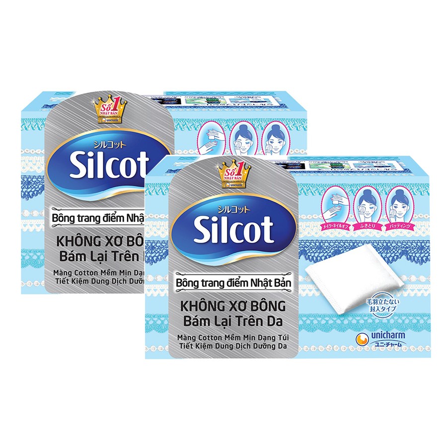 Bông tẩy trang Silcot Hộp 82 miếng Nhật