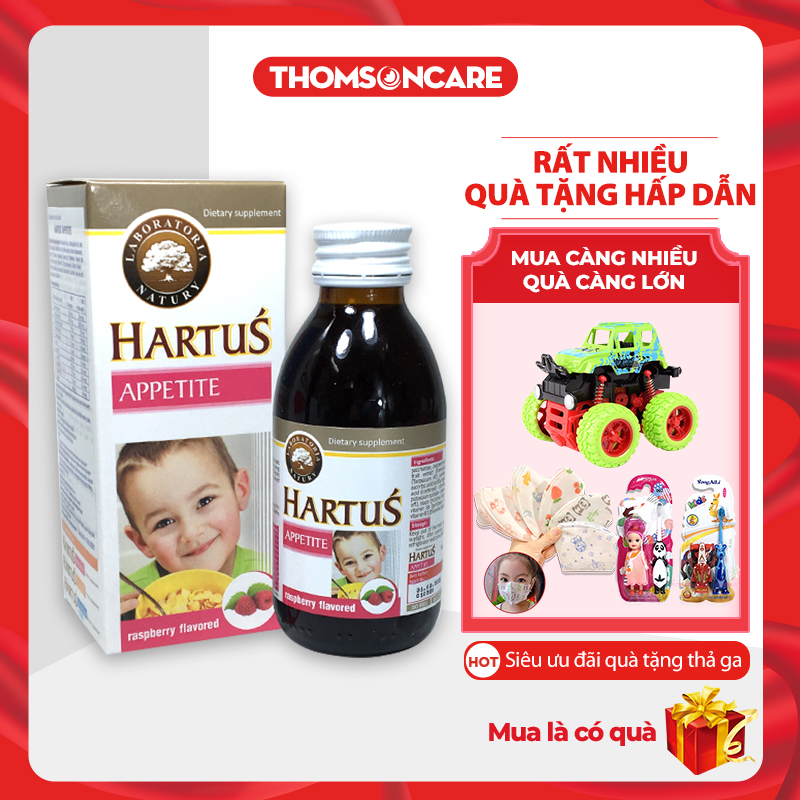 Siro ăn ngon cho bé Hartus Appetite - giúp trẻ hết biếng ăn cho bé từ 6 tháng, 1, 2 tuổi, tiêu hóa tốt Chai 150ml