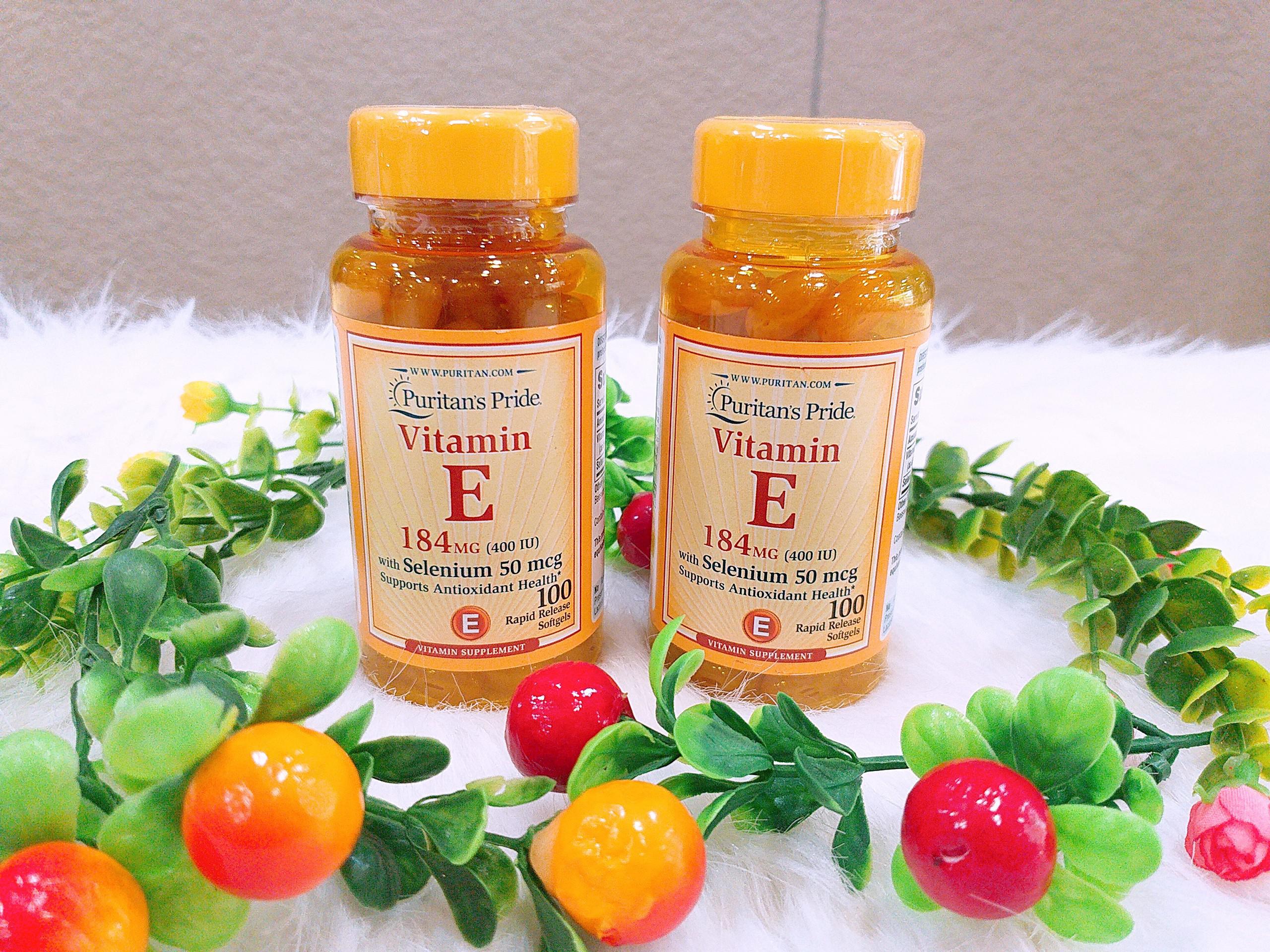Vitamin E thiên nhiên 400 IU with Selenium 50mcg (100 viên) của Puritan’s Pride