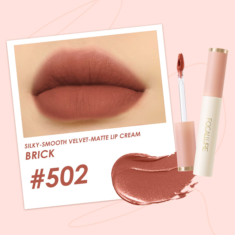 FOCALLURE Silky-Smooth Velvet-Matte Lip Cream Son môi Tint Lip Cream Chất màu cao Kết cấu mềm mịn mượt mà Dễ dàng áp dụng