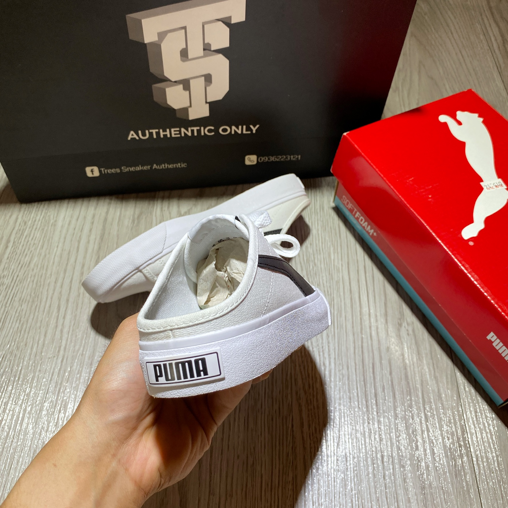 [CHÍNH HÃNG]Giày thể thao PUMA BARI MULE WHITE BLACK 371318 02