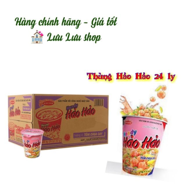 Thùng mì Hảo Hảo tôm chua cay 24 ly * 67g