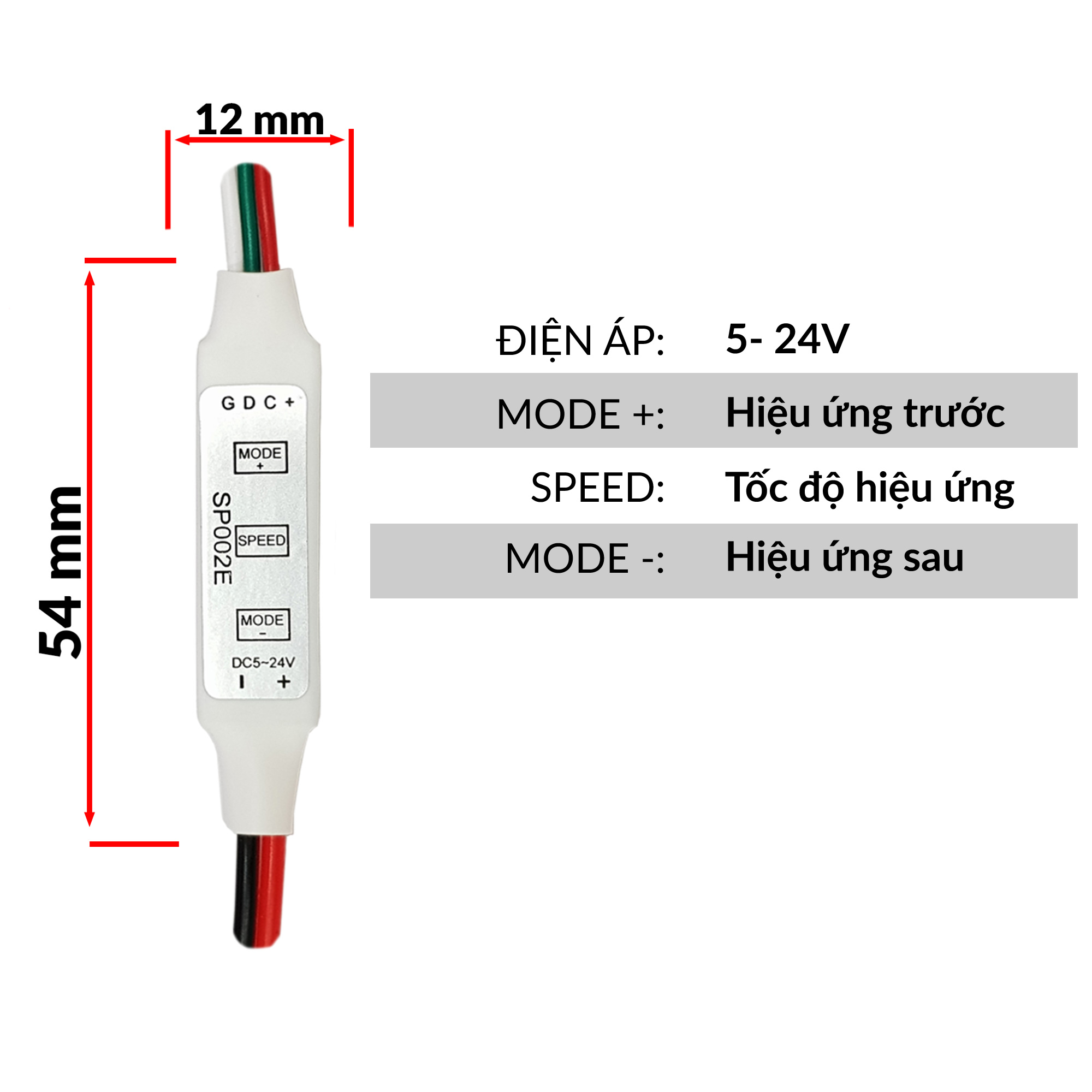Mạch điều khiển Led WS2812 WS2811 3 nút SP002E