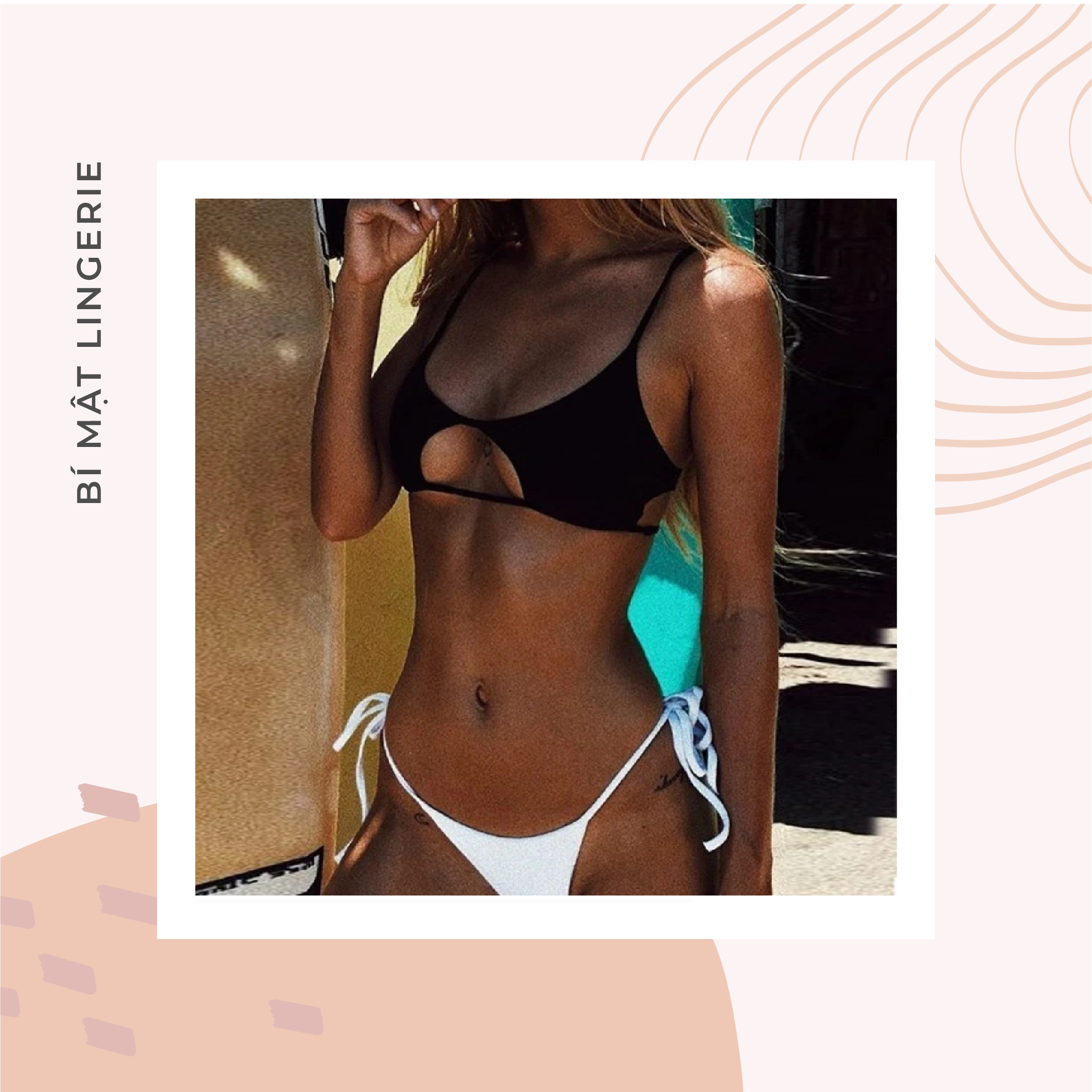 Bikini buộc dây cutout ngực sexy