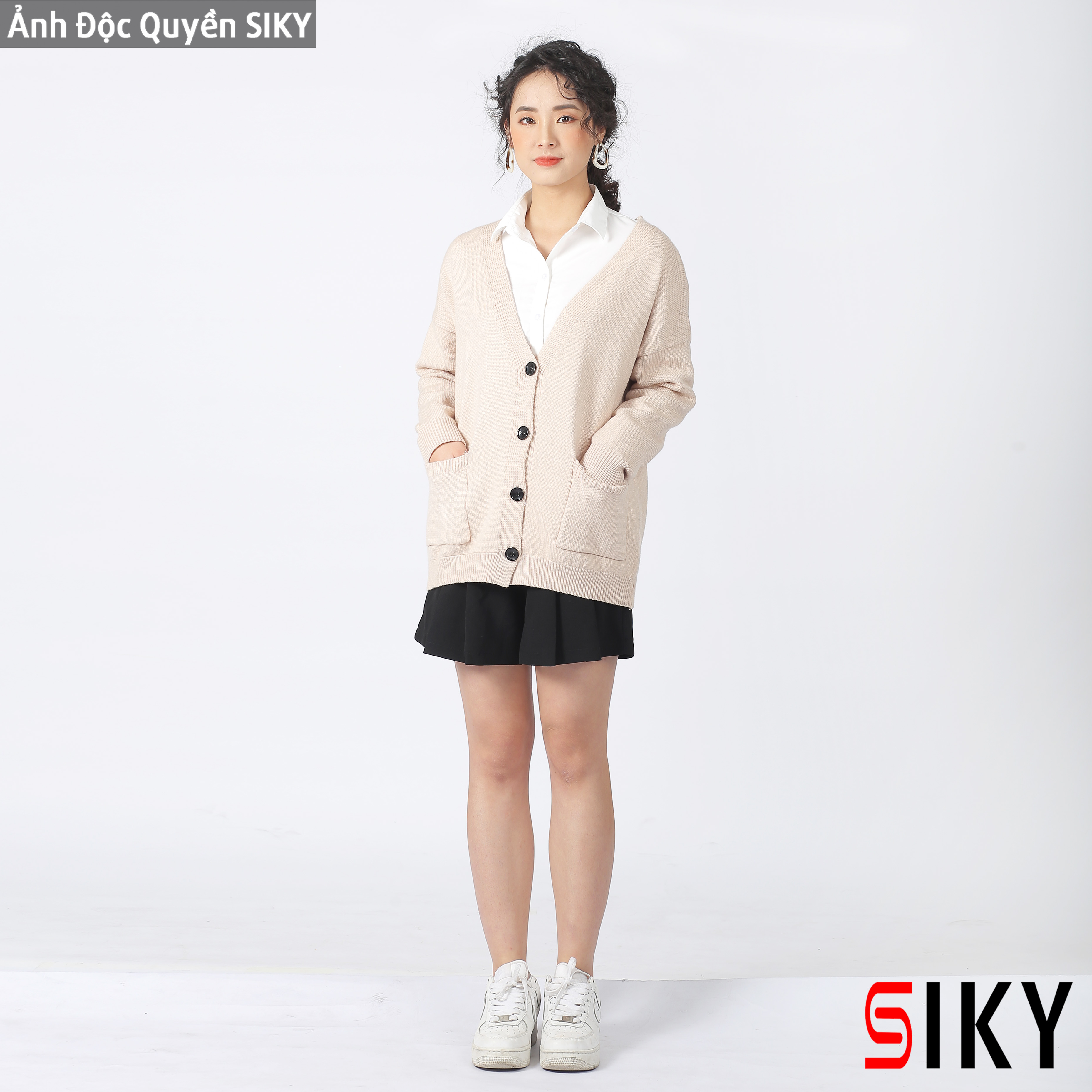 Áo len cadigan cài cúc siêu xinh - Siky - KL02