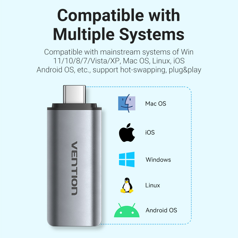 Vention Đầu Đọc Thẻ Nhớ Type C USB 3.0 C Sang SD TF Micro SD Bộ Chuyển Đổi Cho Máy Tính Xách Tay iPhone 16 15 Samsung Huawei Xiaomi Android OTG Type C Memory Card Reader