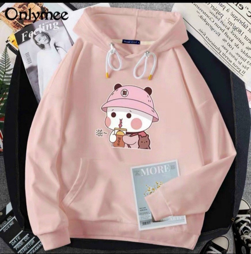 ÁO KHOÁC HOODIE, ÁO KHOÁC NỮ VẢI NỈ CHẦN BÔNG MỀM MỊN, PHONG CÁCH CÁ TÍNH, IN HÌNH GẤU CUTE. (HÌNH ẢNH DO SHOP TỰ CHỤP)