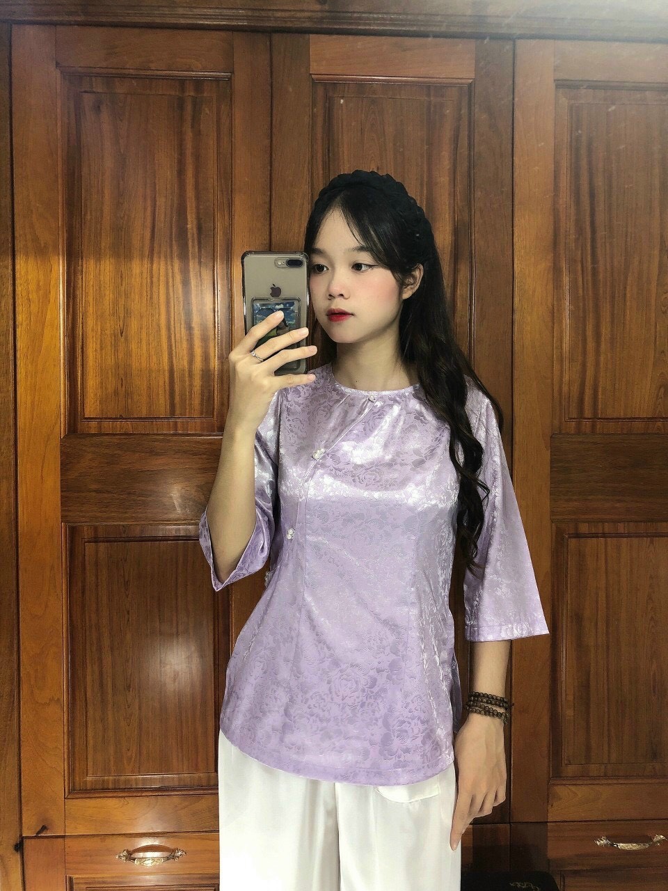 Áo bà ba cách tân lụa cao cấp