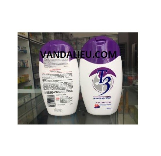 T3 acne body wash 200ml. sữa tắm ngăn ngừa mụn
