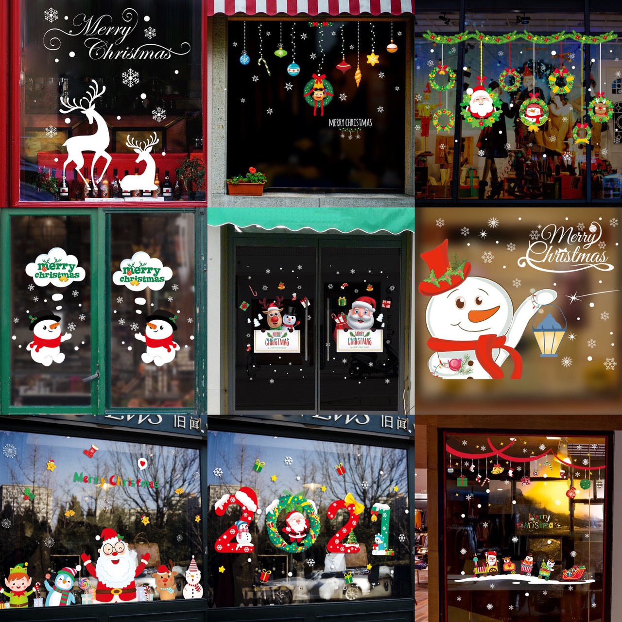 Decal Dán Kính Trang Trí Noel Giáng Sinh Vui Vẻ TD004
