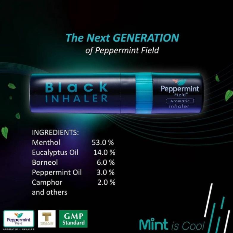 [CHÍNH HÃNG] Ống Hít Thông Mũi Bạc Hà 2 Đầu BLACK PEPPERMINT FIELD Thái Lan