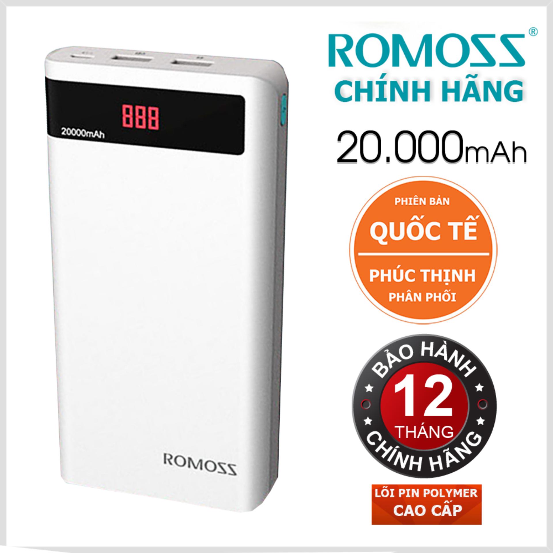 [HCM]Pin & Bộ Sạc Dự Phòng TốtPin sạc dự phòng sạc nhanh dung lượng cao giá rẻpin dự phòng 20000mah Pin sạc dự phòng Cao Cấp Romoss LT20 20.000mAh thích hợp dùng cho mọi loại smartphone.