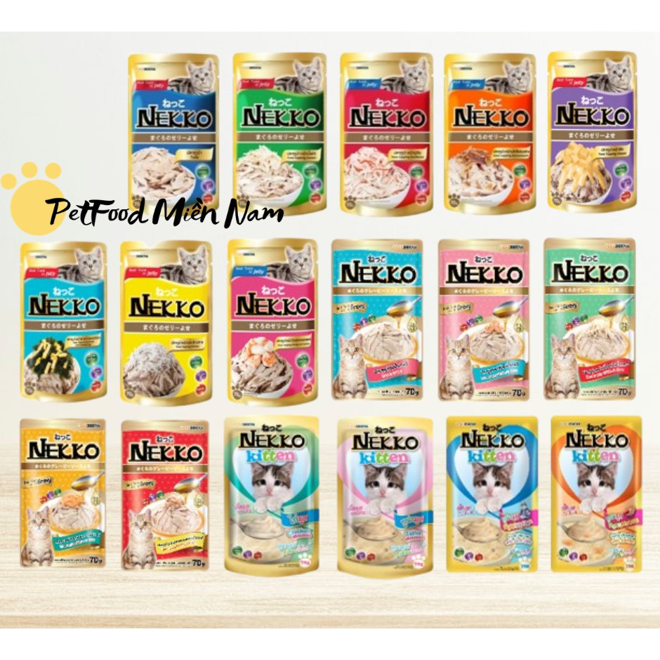 combo 48 pate nekko cho mèo mix vị 70g/gói