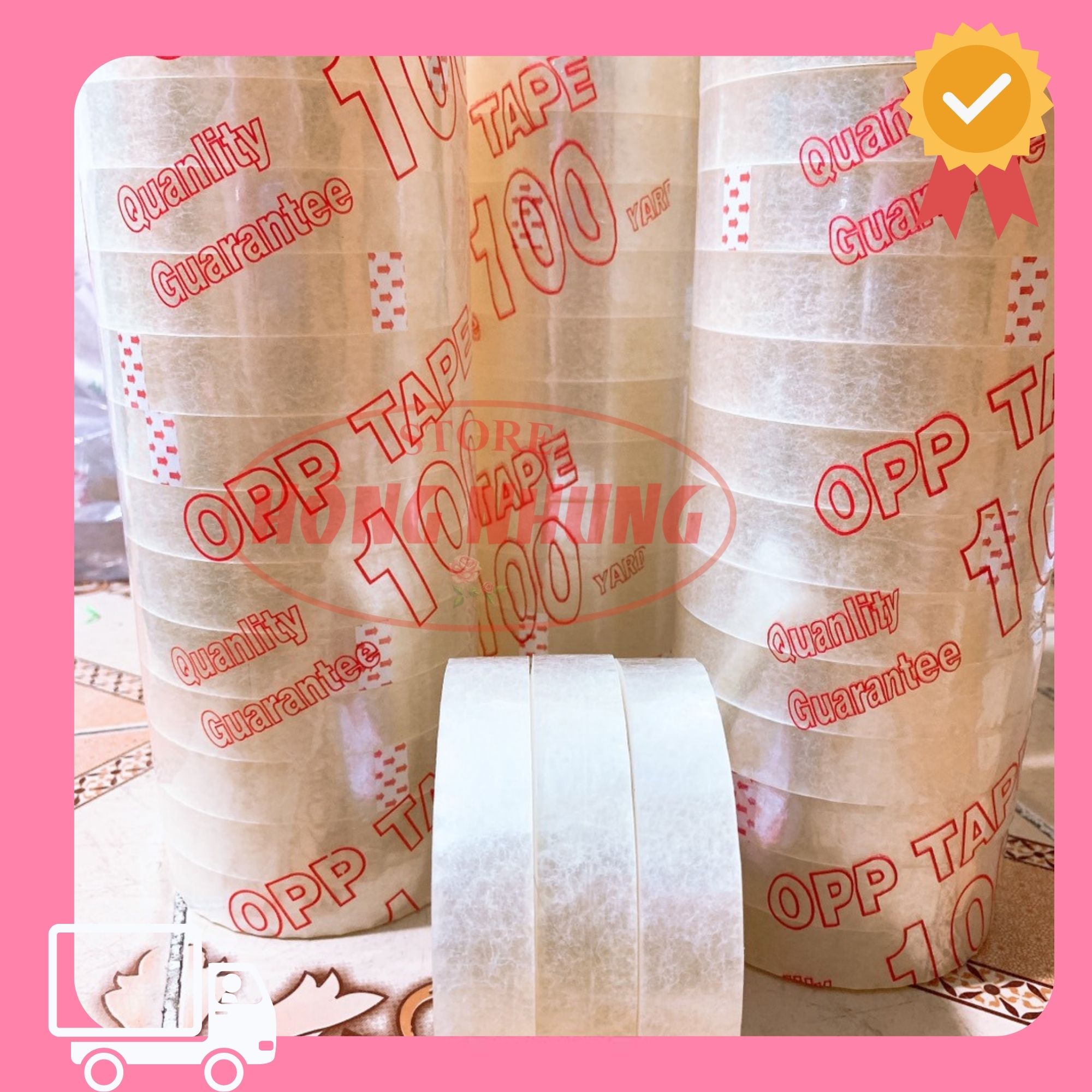 Cây 14 cuộn băng keo trong 100 yard, bản rộng 2cm, chất keo siêu dính.
