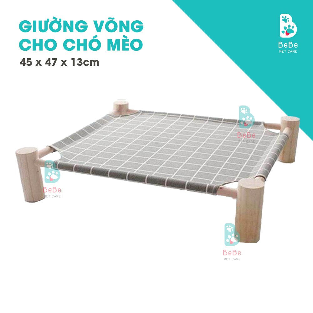 Giường Võng Chân Gỗ Độc Đáo Cho Thú Cưng