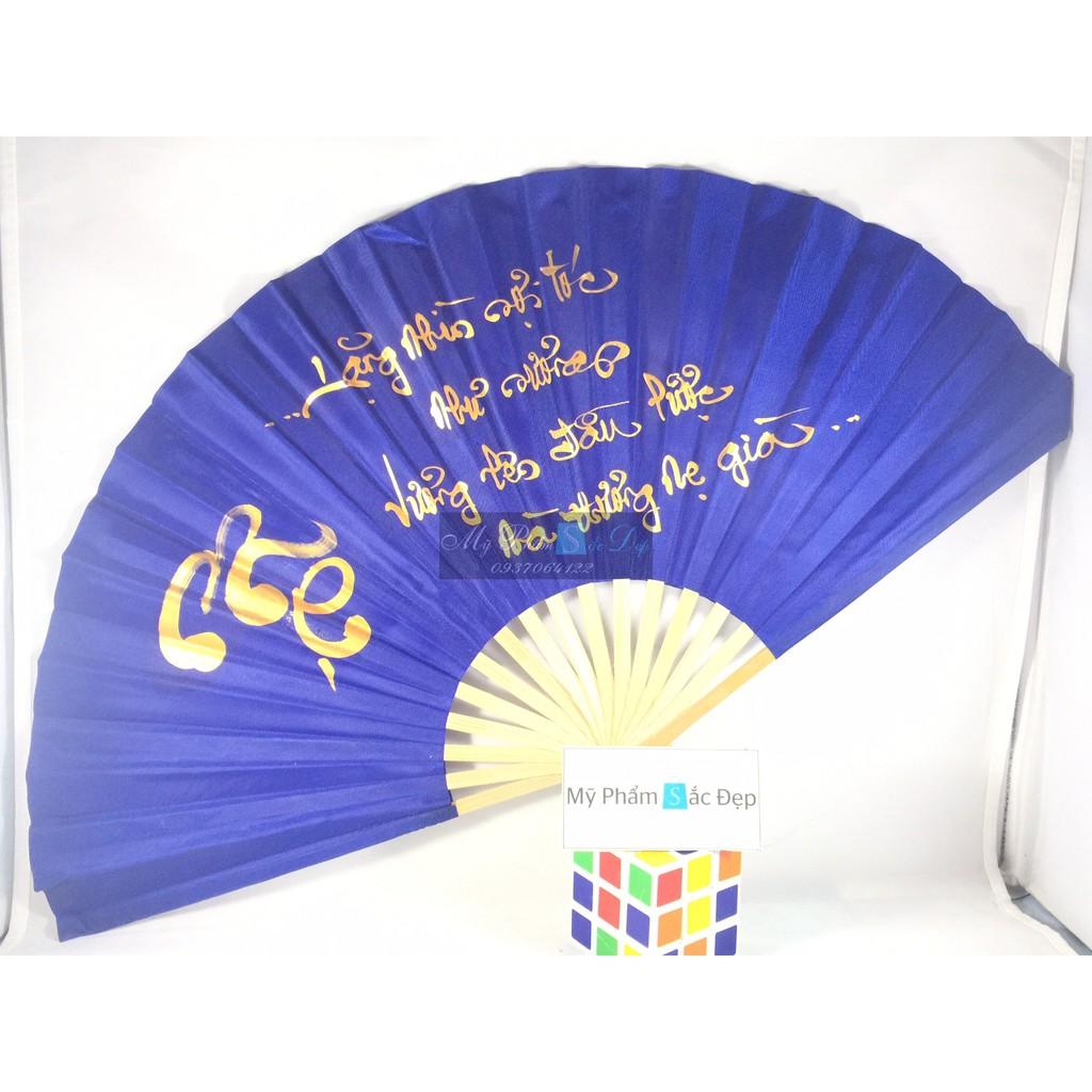[HCM]Quạt tay lụa thư pháp loại lớn 26cm