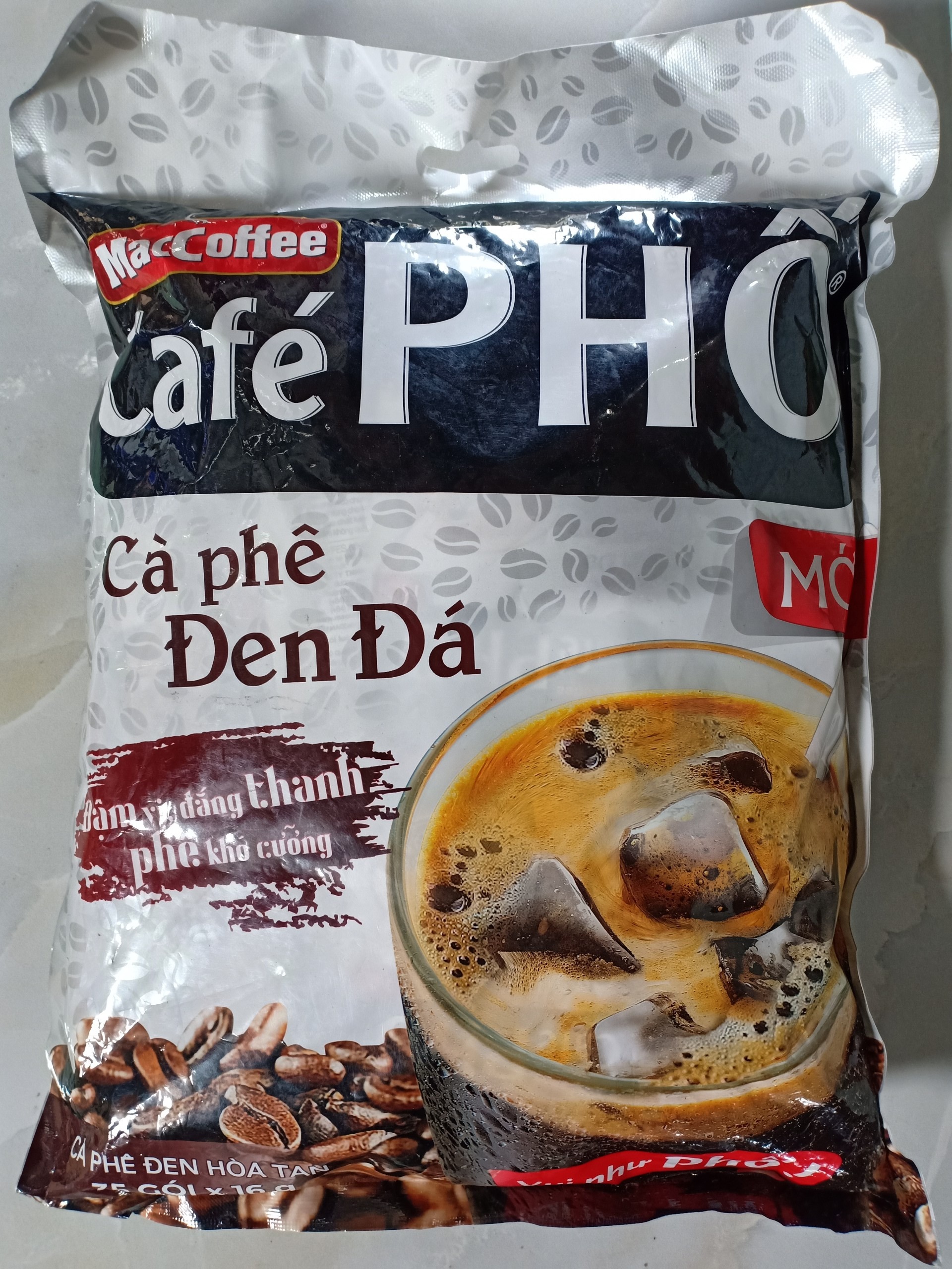 (Túi Lớn). Cà Phê Phố Đen Đá Maccoffee ( Bịch 50 gói x 16g)