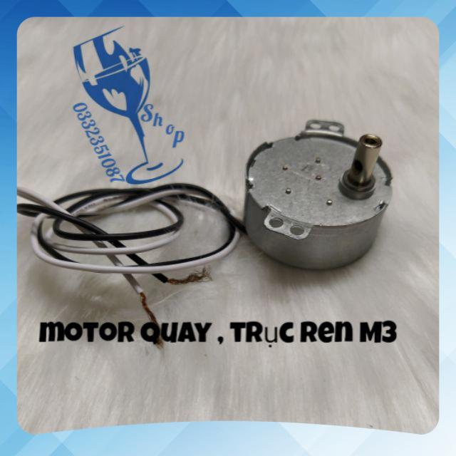 Motor quay chậm- tuốc năng có ren M3 lắp trong đèn hào quang