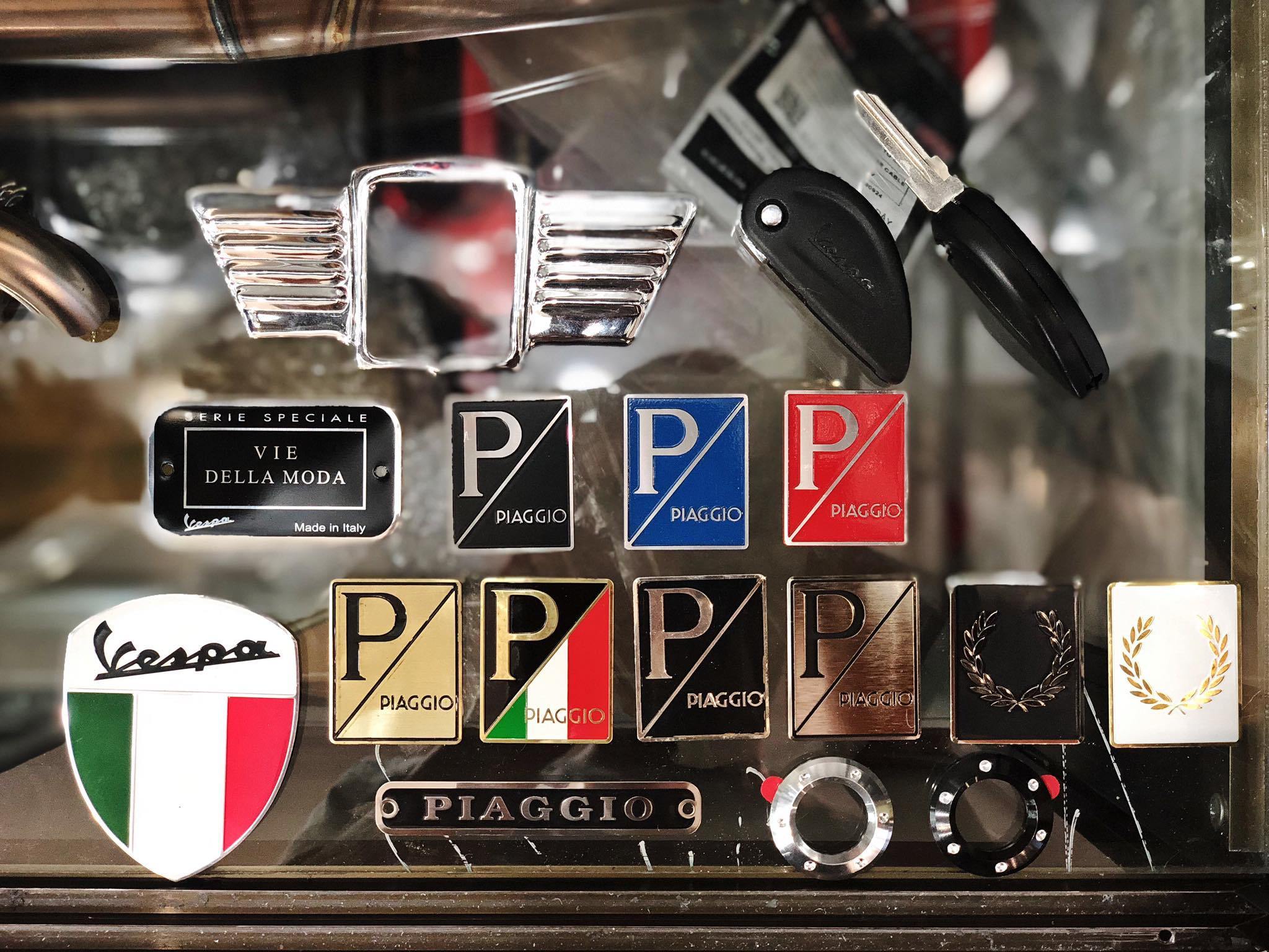 LOGO CHỮ P ĐỘ XE VESPA LOẠI MỎNG