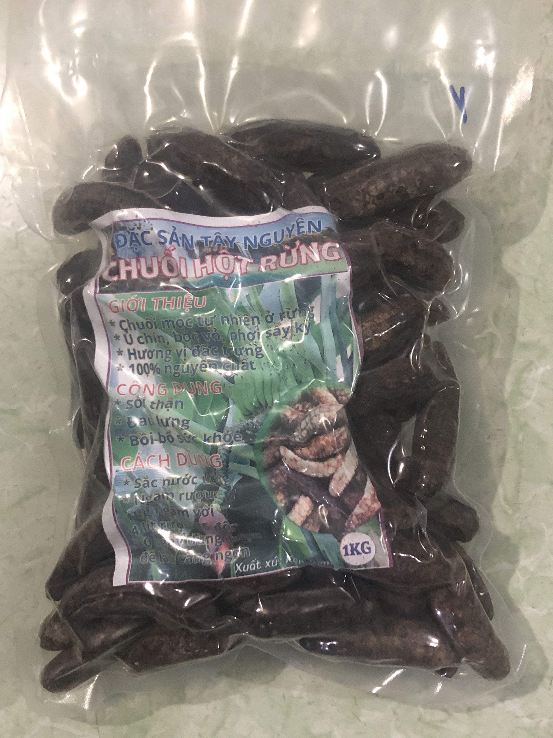 Chuối hột rừng Tây Nguyên sấy khô hàng Kon Tum hút chân không chuyên để ngâm