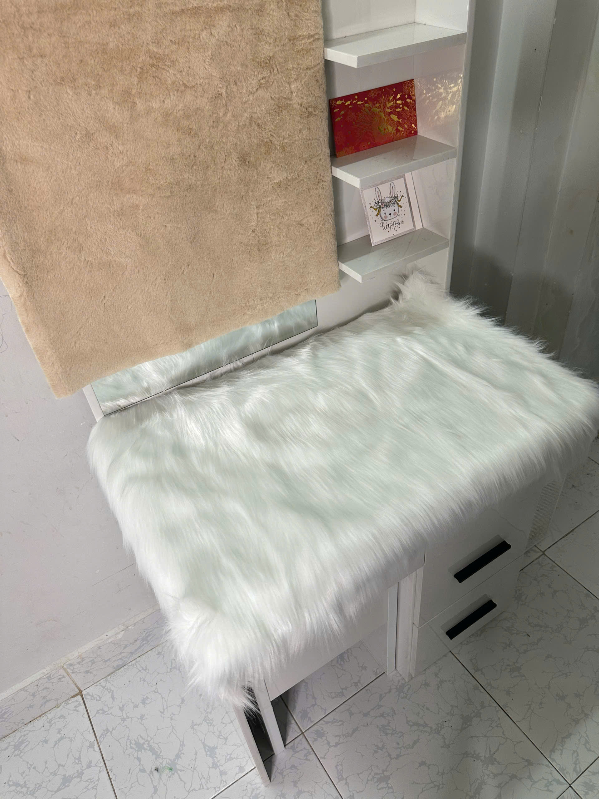 [HCM]Vải lông trắng chụp ảnh , lót sàn