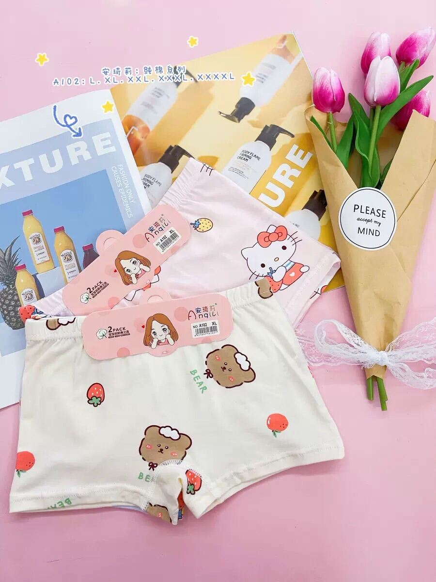 Set 2 quần chip đùi cho bé gái 10-40kg
