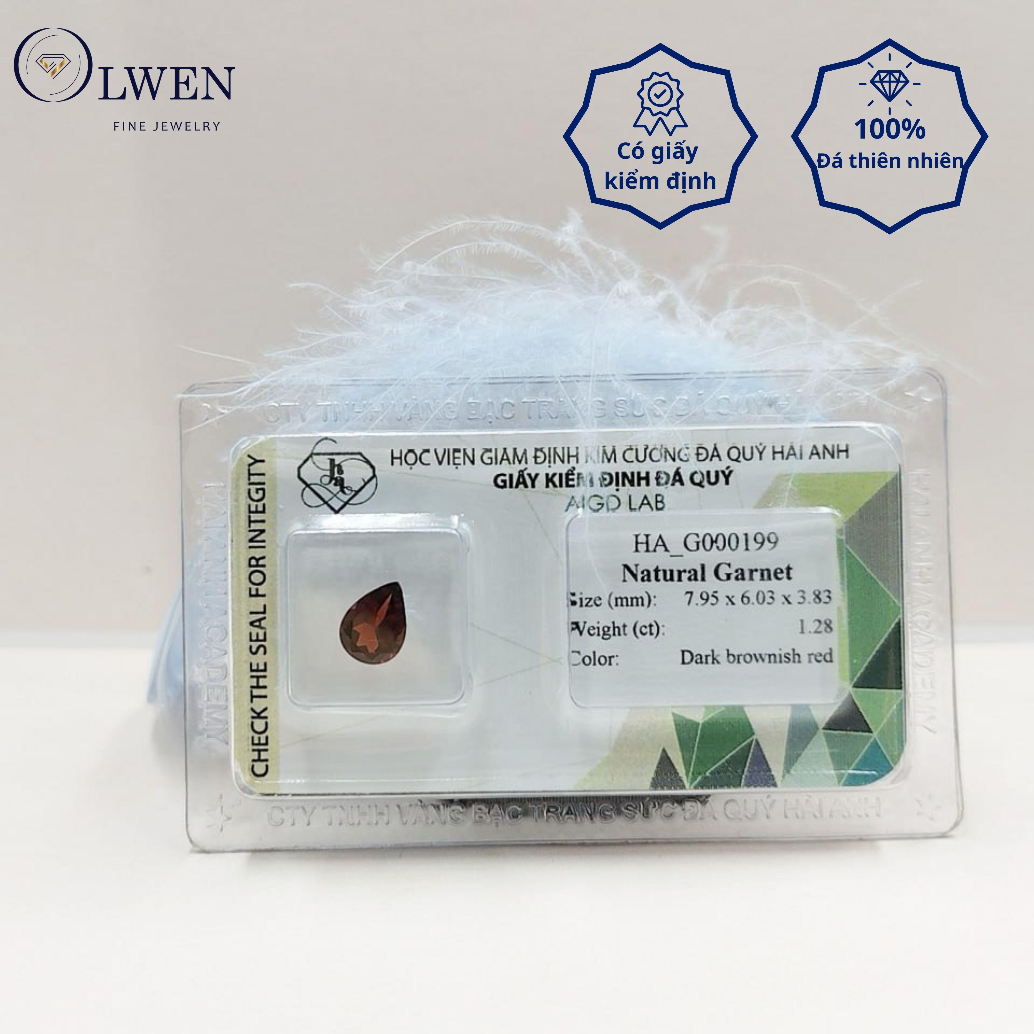 Đá ngọc hồng lựu tự nhiên - garnet - 1.28ct - ha-g000199 olwen